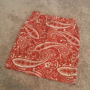 Orange and cream paisley skirt